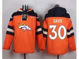 Denver Broncos #30 Terrell Davis Orange Player Pullover Hoodie