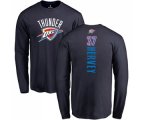Oklahoma City Thunder #37 Kevin Hervey Navy Blue Backer Long Sleeve T-Shirt