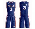 Philadelphia 76ers #3 Allen Iverson Swingman Blue Basketball Suit Jersey - Icon Edition