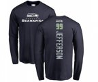Seattle Seahawks #99 Quinton Jefferson Navy Blue Backer Long Sleeve T-Shirt