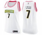 Women's Denver Nuggets #7 Trey Lyles Swingman White Pink Fashion Basketball Jersey