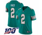 Miami Dolphins #2 Matt Haack Aqua Green Alternate Vapor Untouchable Limited Player 100th Season Football Jersey