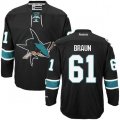 San Jose Sharks #61 Justin Braun Premier Black Third NHL Jersey