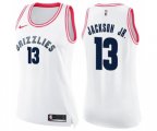 Women's Memphis Grizzlies #13 Jaren Jackson Jr. Swingman White Pink Fashion Basketball Jersey