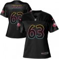 Women San Francisco 49ers #63 Brandon Fusco Game Black Fashion NFL Jersey