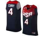 Nike Team USA #4 Stephen Curry Authentic Navy Blue 2014 Dream Team Basketball Jersey