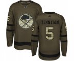 Adidas Buffalo Sabres #5 Matt Tennyson Authentic Green Salute to Service NHL Jersey