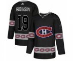 Montreal Canadiens #19 Larry Robinson Authentic Black Team Logo Fashion NHL Jersey