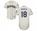 Seattle Mariners #18 Yusei Kikuchi Cream Alternate Flex Base Authentic Collection Baseball Jersey