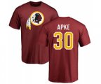 Washington Redskins #30 Troy Apke Maroon Name & Number Logo T-Shirt