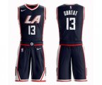 Los Angeles Clippers #13 Marcin Gortat Authentic Navy Blue Basketball Suit Jersey - City Edition