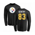 Pittsburgh Steelers #83 Zach Gentry Black Name & Number Logo Long Sleeve T-Shirt