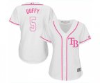 Women's Tampa Bay Rays #5 Matt Duffy Authentic White Fashion Cool Base Baseball Jersey