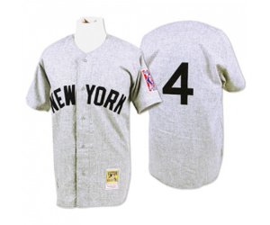 1939 New York Yankees #4 Lou Gehrig Authentic Grey Throwback Baseball Jersey