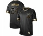 Detroit Tigers #24 Miguel Cabrera Authentic Black Gold Fashion Baseball Jersey