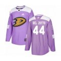 Anaheim Ducks #44 Michael Del Zotto Authentic Purple Fights Cancer Practice Hockey Jersey