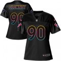 Women Houston Texans #90 Jadeveon Clowney Game Black Fashion NFL Jersey