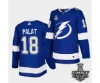 Tampa Bay Lightning #18 Ondrej Palat Blue Home Authentic 2021 NHL Stanley Cup Final Patch Jersey