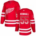 Detroit Red Wings #55 Niklas Kronwall Authentic Red Drift Fashion NHL Jersey