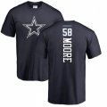 Dallas Cowboys #58 Damontre Moore Navy Blue Backer T-Shirt