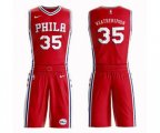 Philadelphia 76ers #35 Clarence Weatherspoon Swingman Red Basketball Suit Jersey Statement Edition