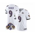 Baltimore Ravens #9 Justin Tucker White 2023 F.U.S.E Throwback Vapor Limited Stitched Jersey