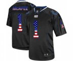 Indianapolis Colts #1 Pat McAfee Elite Black USA Flag Fashion Football Jersey