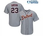 Detroit Tigers #23 Kirk Gibson Replica Grey Road Cool Base Baseball Jersey