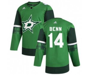 Dallas Stars #14 Jamie Benn 2020 St. Patrick\'s Day Stitched Hockey Jersey Green