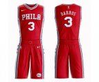 Philadelphia 76ers #3 Dana Barros Swingman Red Basketball Suit Jersey Statement Edition