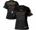 Women Miami Dolphins #15 Albert Wilson Game Black Fashion Football Jersey