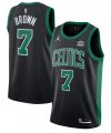 Boston Celtics #7 Jaylen Brown 75th Anniversary Black Stitched Basketball Jersey