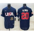 USA Baseball #20 Pete Alonso Number 2023 Navy World Baseball Classic Stitched Jerseys