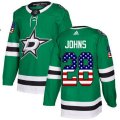 Dallas Stars #28 Stephen Johns Authentic Green USA Flag Fashion NHL Jersey
