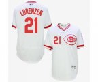 Cincinnati Reds #21 Michael Lorenzen White Flexbase Authentic Collection Cooperstown Baseball Jersey