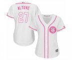 Women's Houston Astros #27 Jose Altuve Authentic White Fashion Cool Base Baseball Jersey
