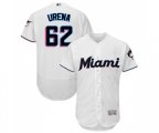 Marlins #62 Jose Urena White Home Flex Base Authentic Collection Baseball Jersey