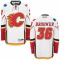 Calgary Flames #36 Troy Brouwer Authentic White Away NHL Jersey
