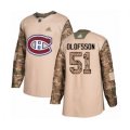 Montreal Canadiens #51 Gustav Olofsson Authentic Camo Veterans Day Practice Hockey Jersey