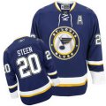 St. Louis Blues #20 Alexander Steen Premier Navy Blue Third NHL Jersey