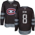 Montreal Canadiens #8 Jordie Benn Premier Black 1917-2017 100th Anniversary NHL Jersey