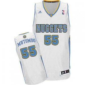Denver Nuggets #55 Dikembe Mutombo Swingman White Home NBA Jersey