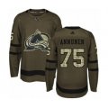 Colorado Avalanche #75 Justus Annunen Authentic Green Salute to Service NHL Jersey