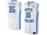 2016 Men's North Carolina Tar Heels Vince Carter #15 College Basketball Jersey - White