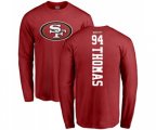 San Francisco 49ers #94 Solomon Thomas Red Backer Long Sleeve T-Shirt
