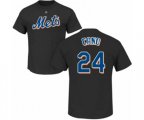 New York Mets #24 Robinson Cano Black Name & Number T-Shirt