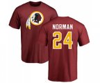 Washington Redskins #24 Josh Norman Maroon Name & Number Logo T-Shirt