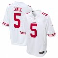 San Francisco 49ers #5 Trey Lance White Nike Scarlet Player Game Jersey