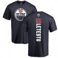 Edmonton Oilers #55 Mark Letestu Navy Blue Backer T-Shirt