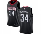 Houston Rockets #34 Hakeem Olajuwon Authentic Black Alternate Basketball Jersey Statement Edition